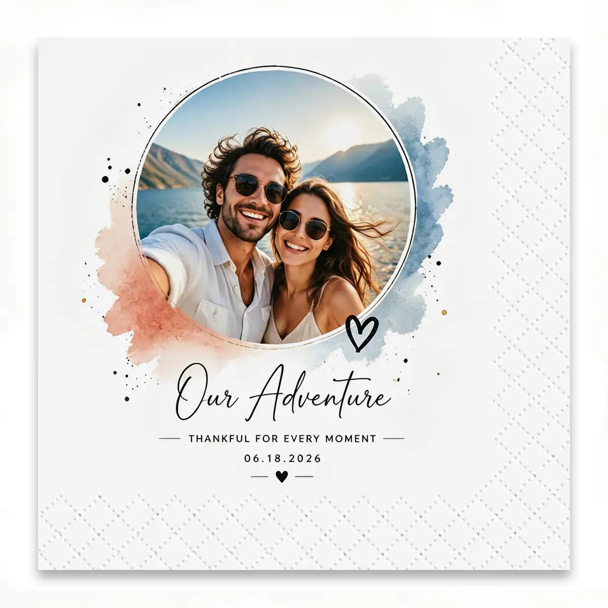 SKYTISUE Personalized Wedding Photo Napkins - Custom Couple Napkins with Photos, Names & Messages