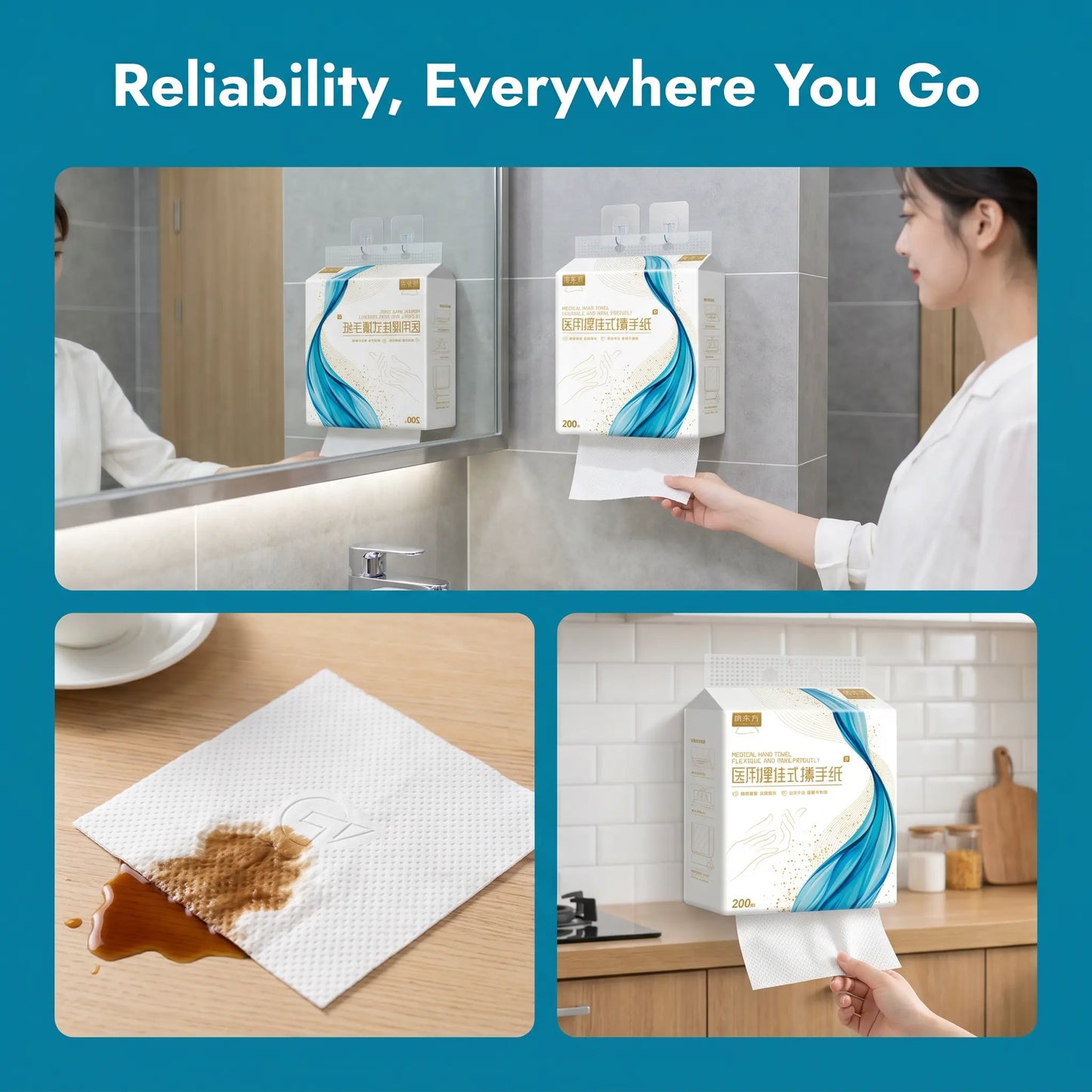 SKYTISUE Premium Wall Mounted Hand Towels – Ultra Absorbent Double Layer Disposable Paper Towels