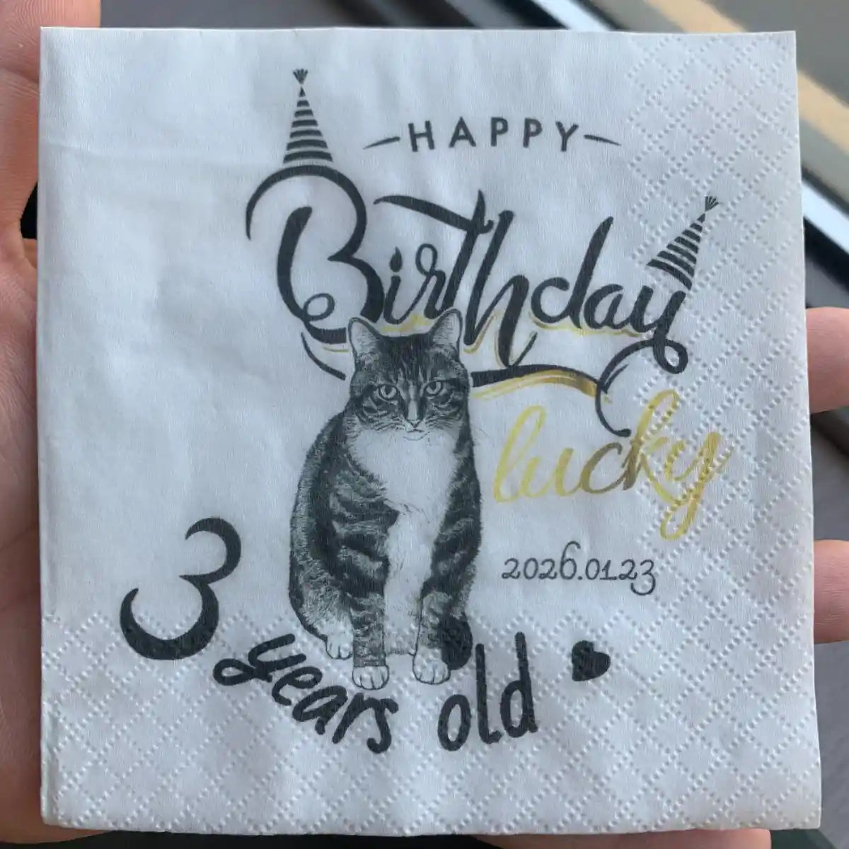 SKYTISUE Personalized Pet Photo Napkins – Custom Dog & Cat Birthday Party Napkins