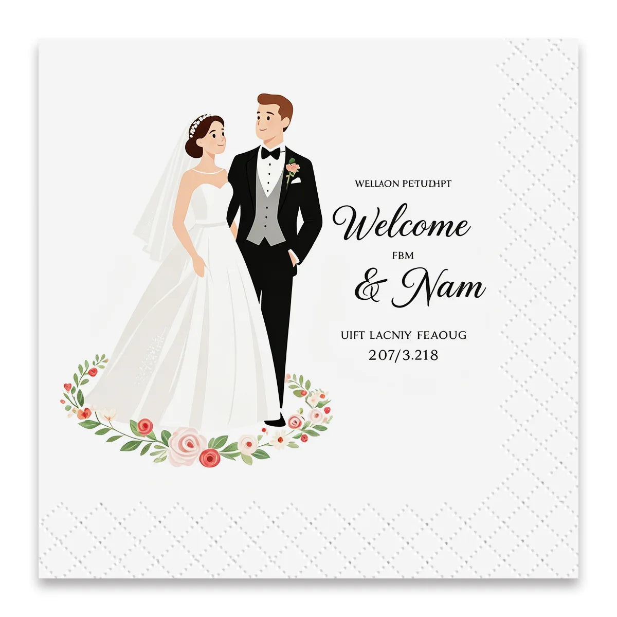 SKYTISUE Personalized Wedding Napkins Custom Names & Designs