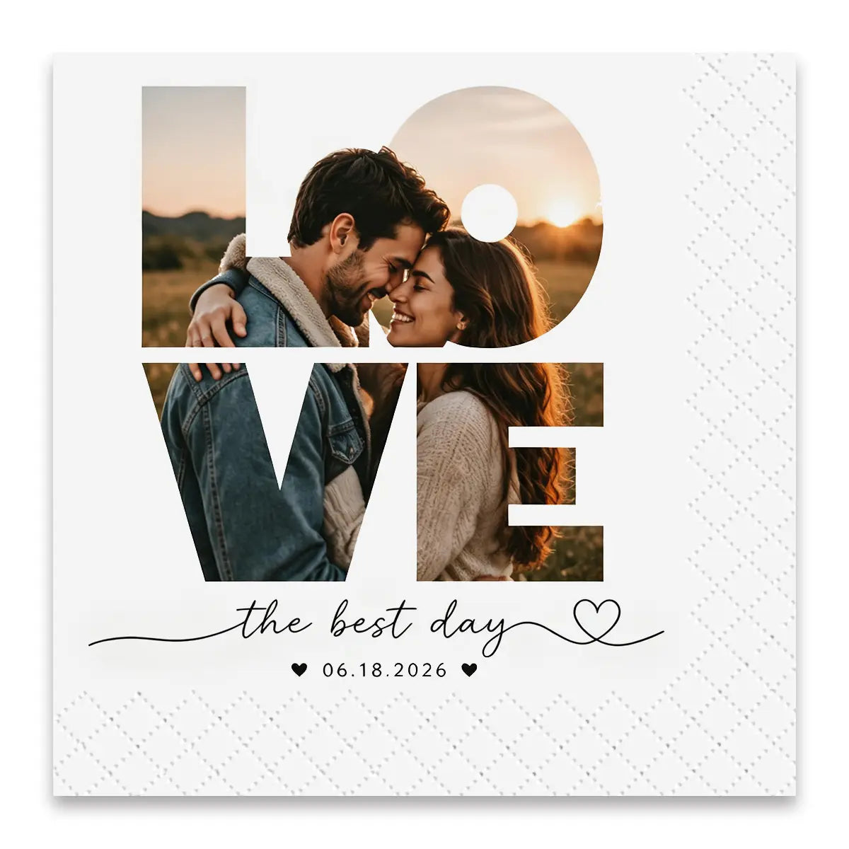 SKYTISUE Personalized Photo Napkins - Custom Printed Napkins with Photos, Names & Messages