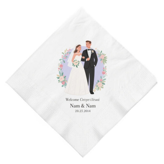 SKYTISUE Custom Personalized Wedding Napkins , Text, Photo & Logo Custom Cocktail Napkins