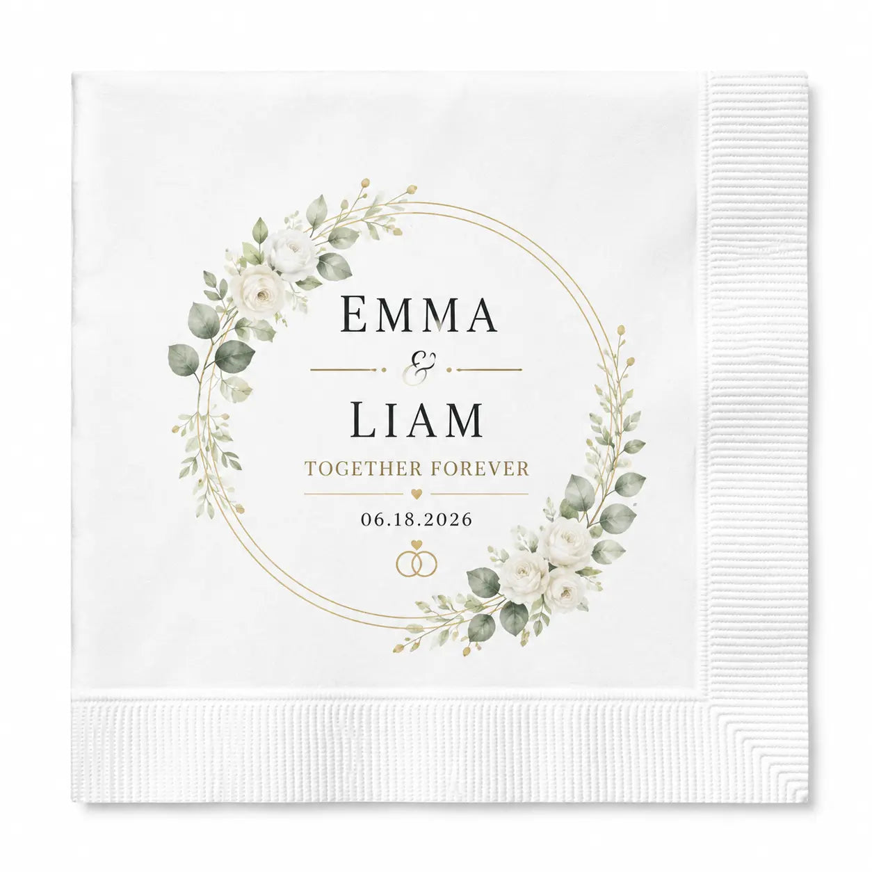 SKYTISUE Personalized Wedding Napkins | Custom Monogram Napkins with Names, Initials & Designs