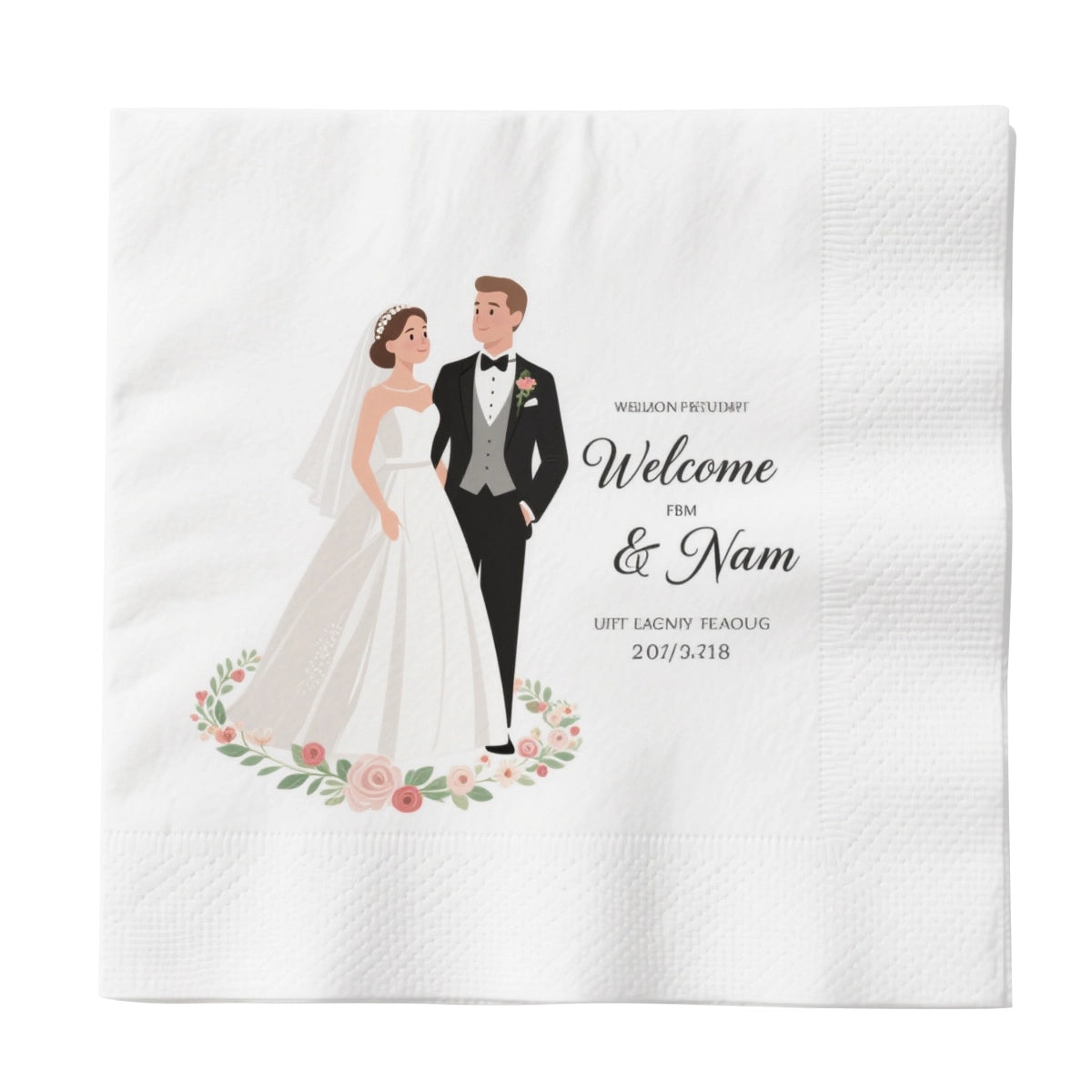 SKYTISUE Personalized Wedding Napkins – Custom Printed Cocktail & Dinner Napkins