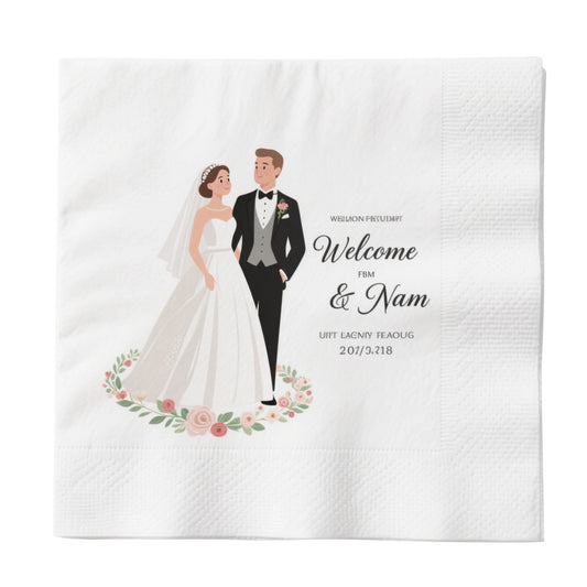 SKYTISUE Personalized Wedding Napkins – Custom Printed Cocktail & Dinner Napkins