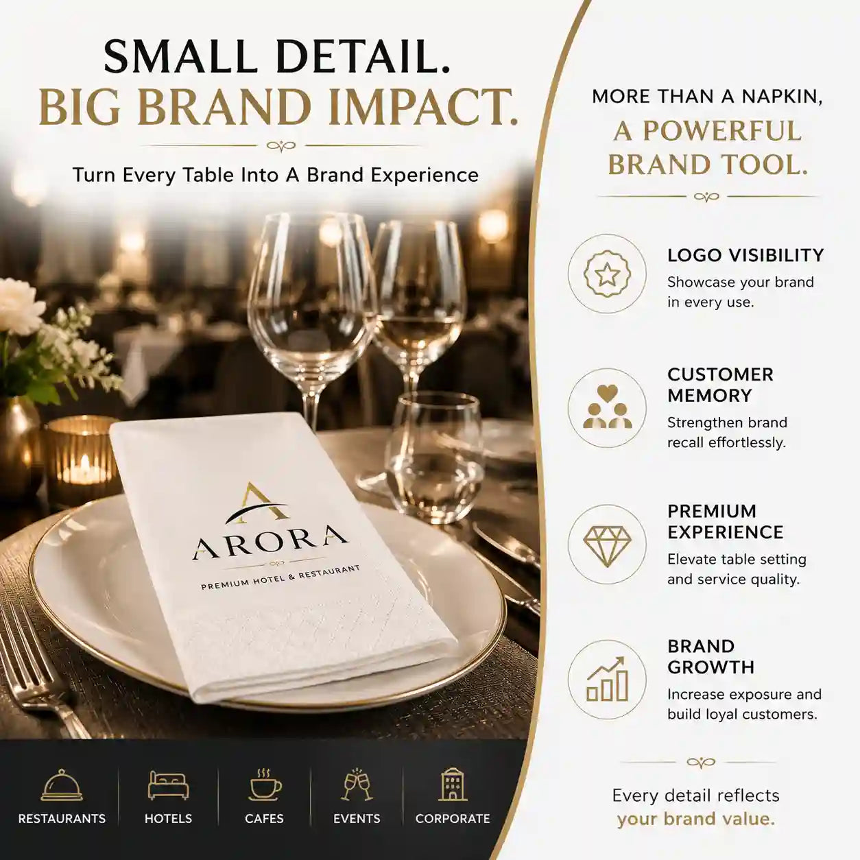 Personalized custom printed napkins with logo text artwork and photo design options