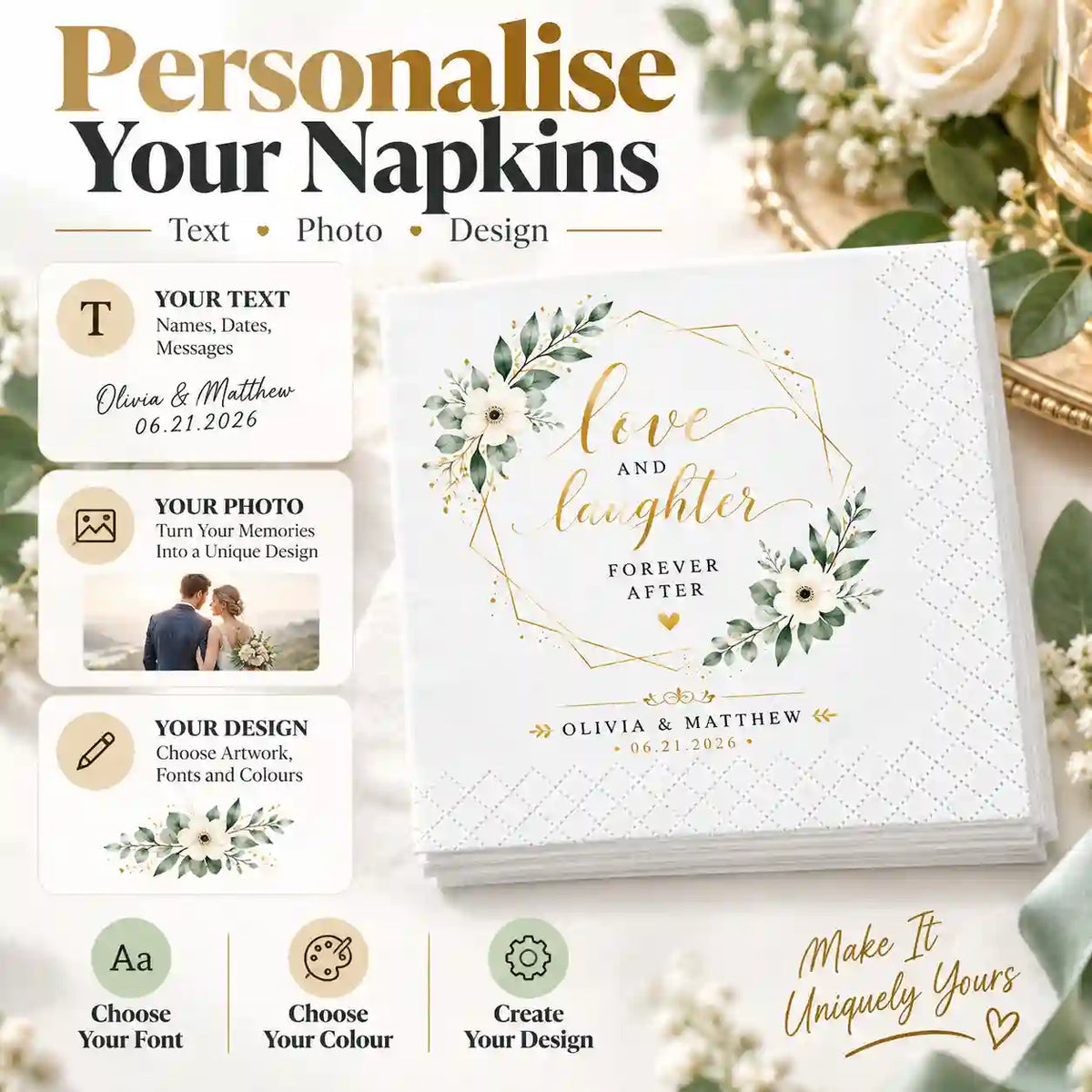 Custom printed napkins