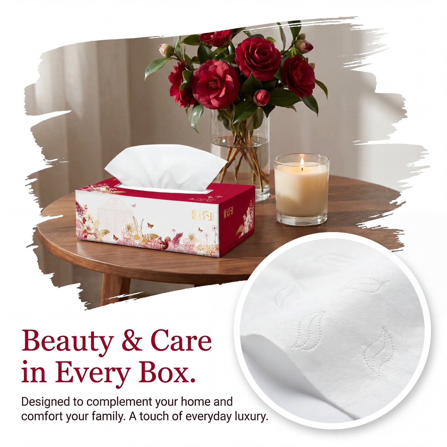 SKYTISUE Premium Lotion Tissue Box Sheets for Colds and Runny Noses 3-Ply Lotion Facial Tissues Made with Virgin Wood Pulp