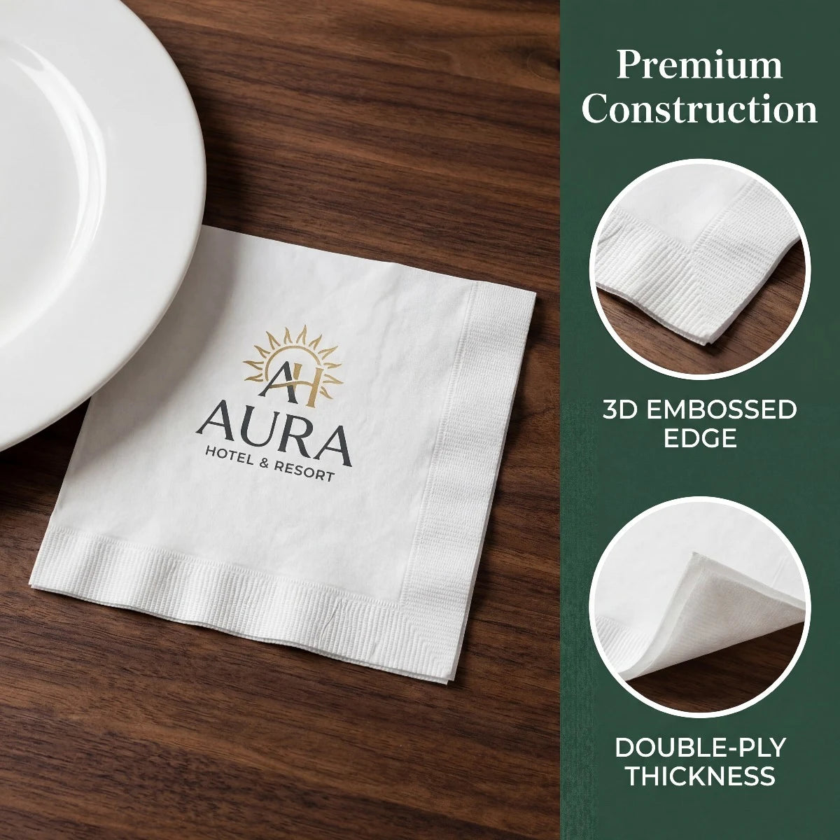 SKYTISUE Custom Personalized Napkins | Wedding & Event Logo Printed Eco Napkins