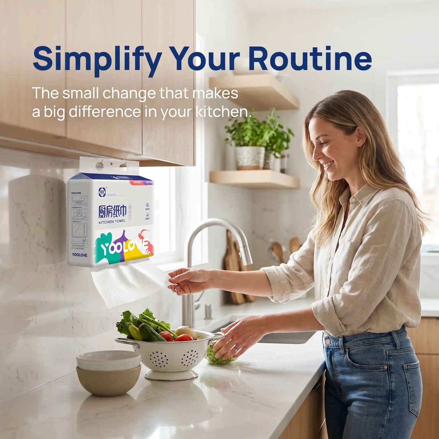SKYTISUE Hanging Kitchen Paper Towels, Double Layer Pull Out Towels