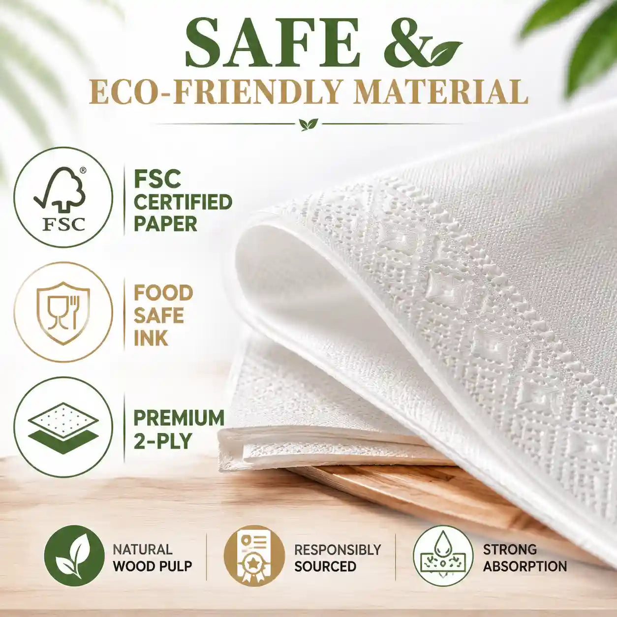 SKYTISUE birthday napkins made with FSC certified paper, natural pulp material and premium eco-friendly quality