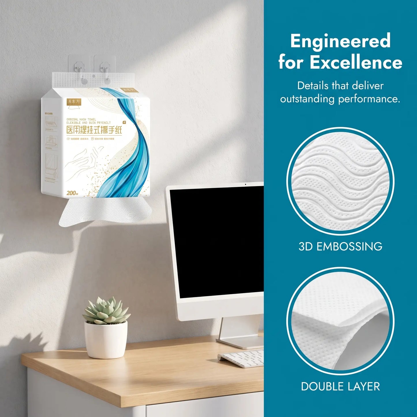 SKYTISUE Premium Wall Mounted Hand Towels – Ultra Absorbent Double Layer Disposable Paper Towels