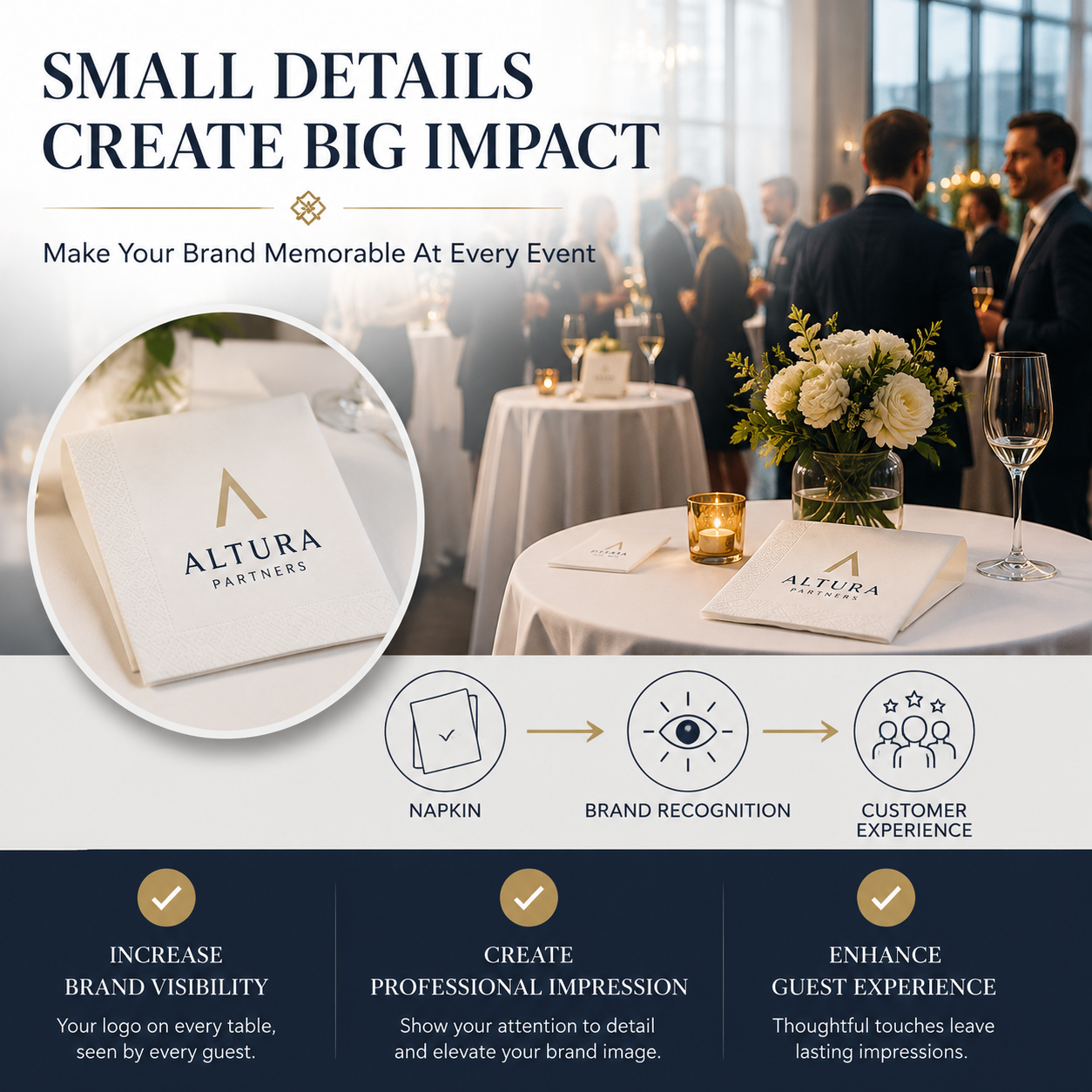 personalized corporate napkins with custom logo printing