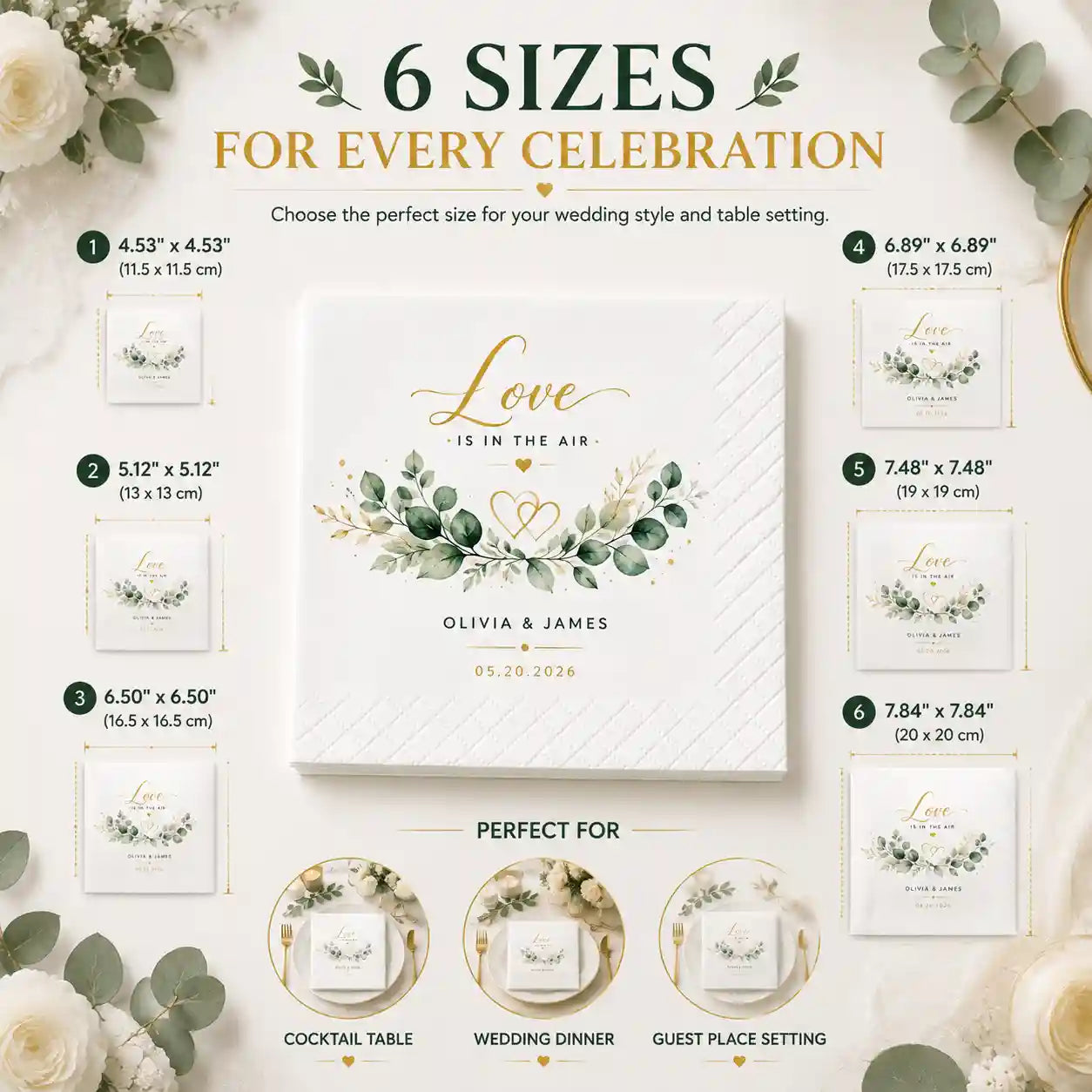 Custom wedding napkins design approval process with digital proof review before personalised production