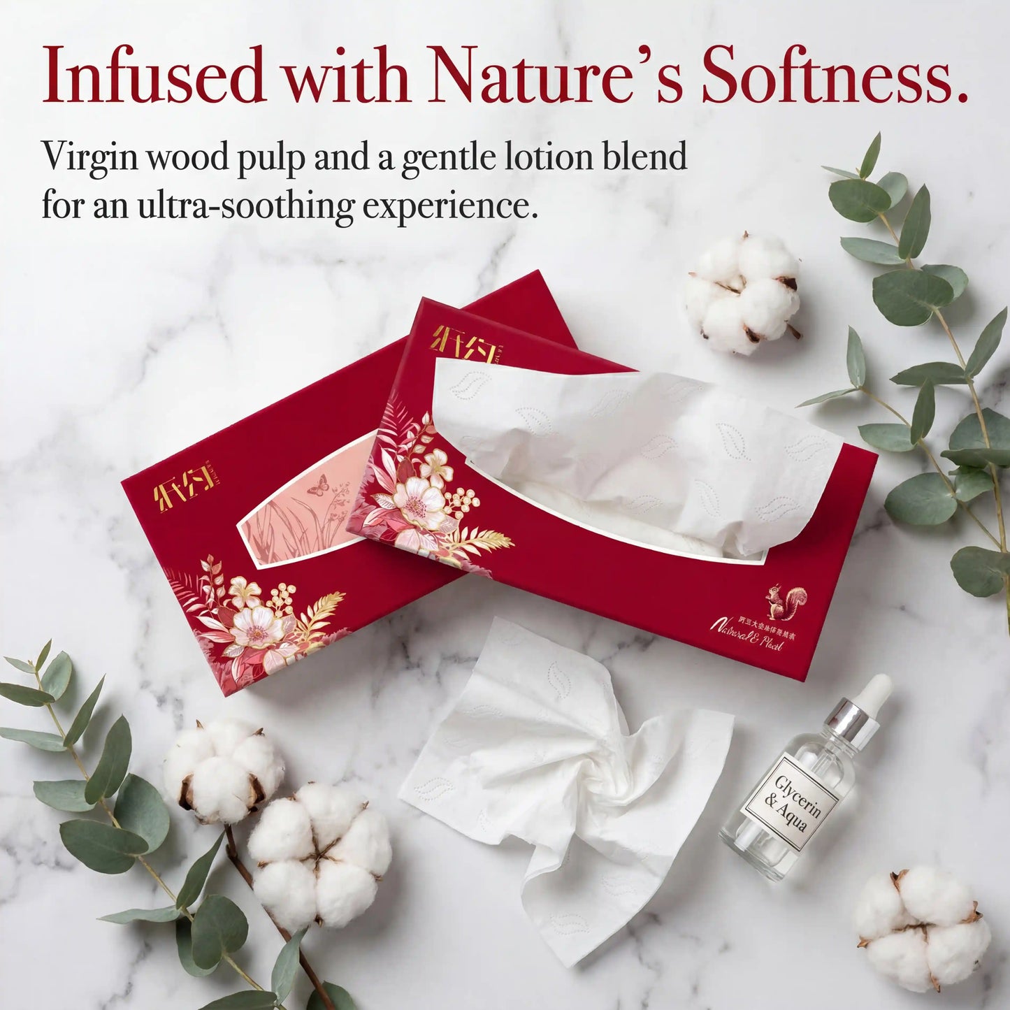 SKYTISUE Moisturizing Facial Tissue Box – Soft Lotion Tissue 300 Sheets
