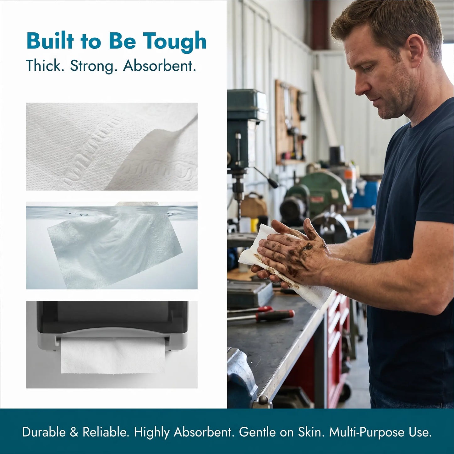 SKYTISUE Premium Wall Mounted Hand Towels – Ultra Absorbent Double Layer Disposable Paper Towels