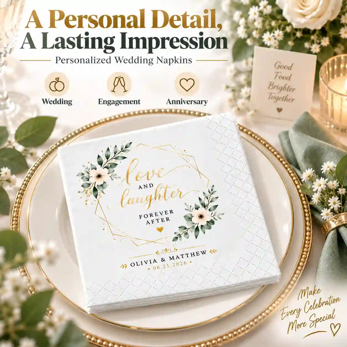 Custom wedding napkins