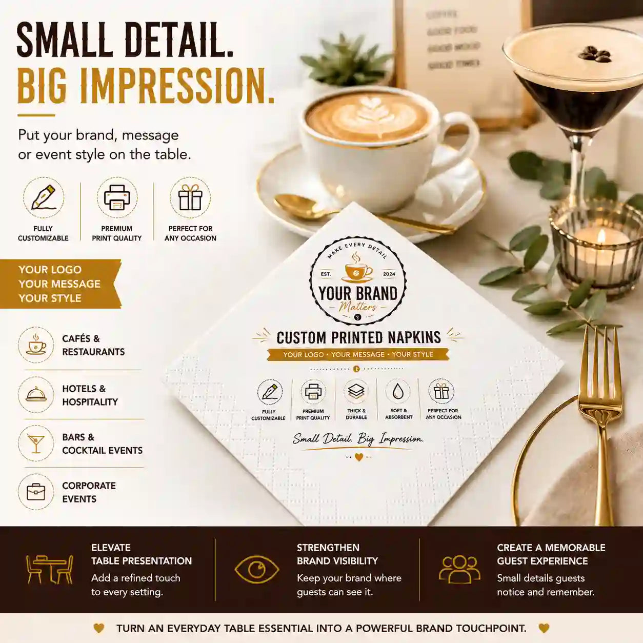 SKYTISUE | Custom Personalised Napkins – Logo, Photo & Text