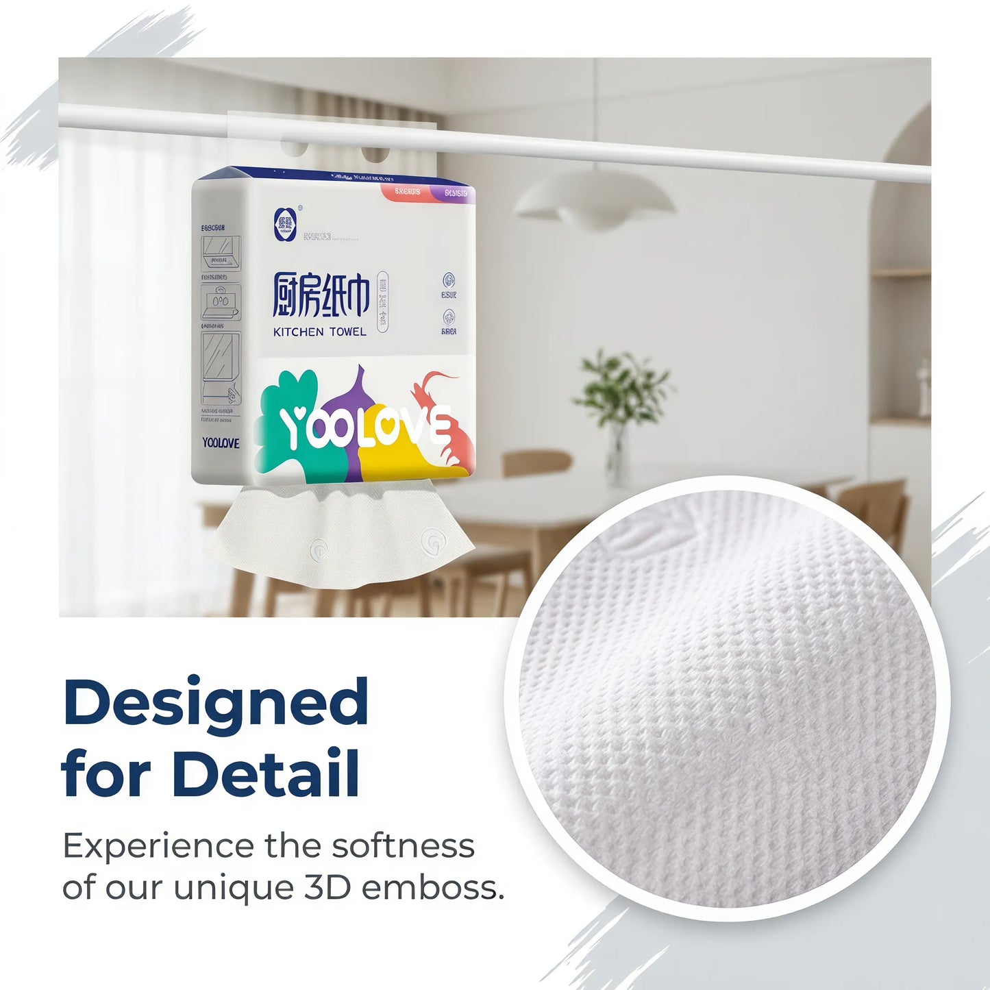 SKYTISUE Hanging Kitchen Paper Towels, Double Layer Pull Out Towels