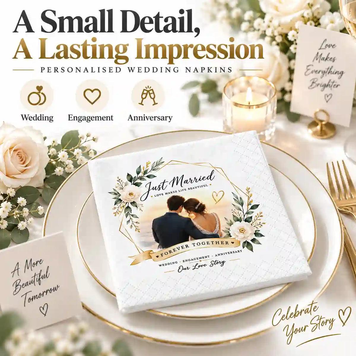 Custom cocktail napkins wedding