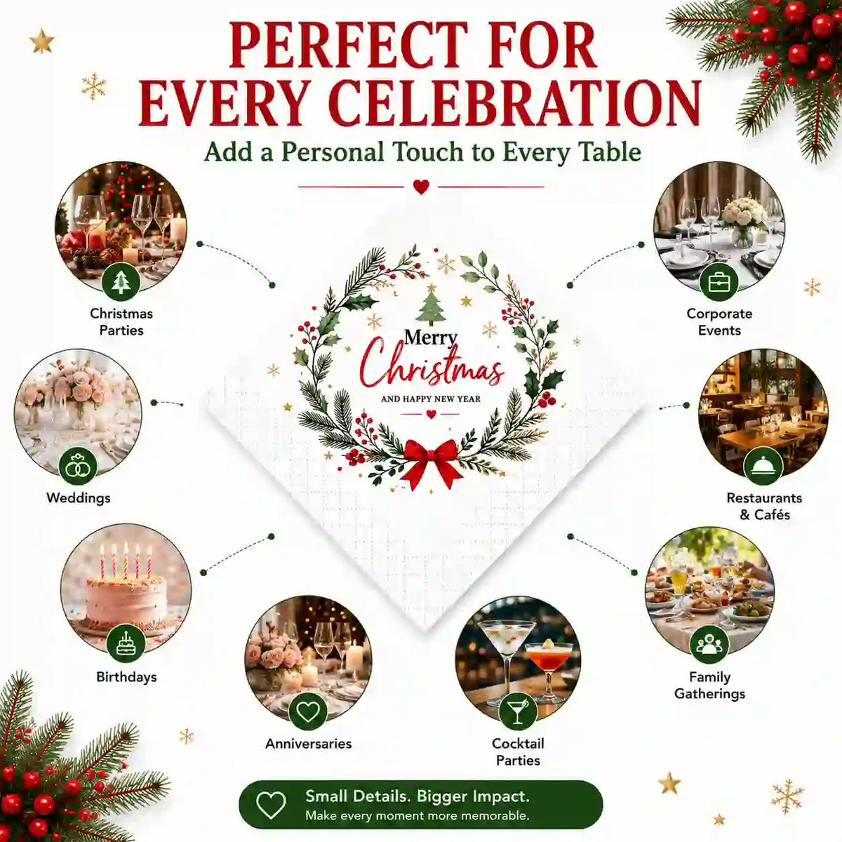 Custom printed napkins with design proof approval and free design support before production