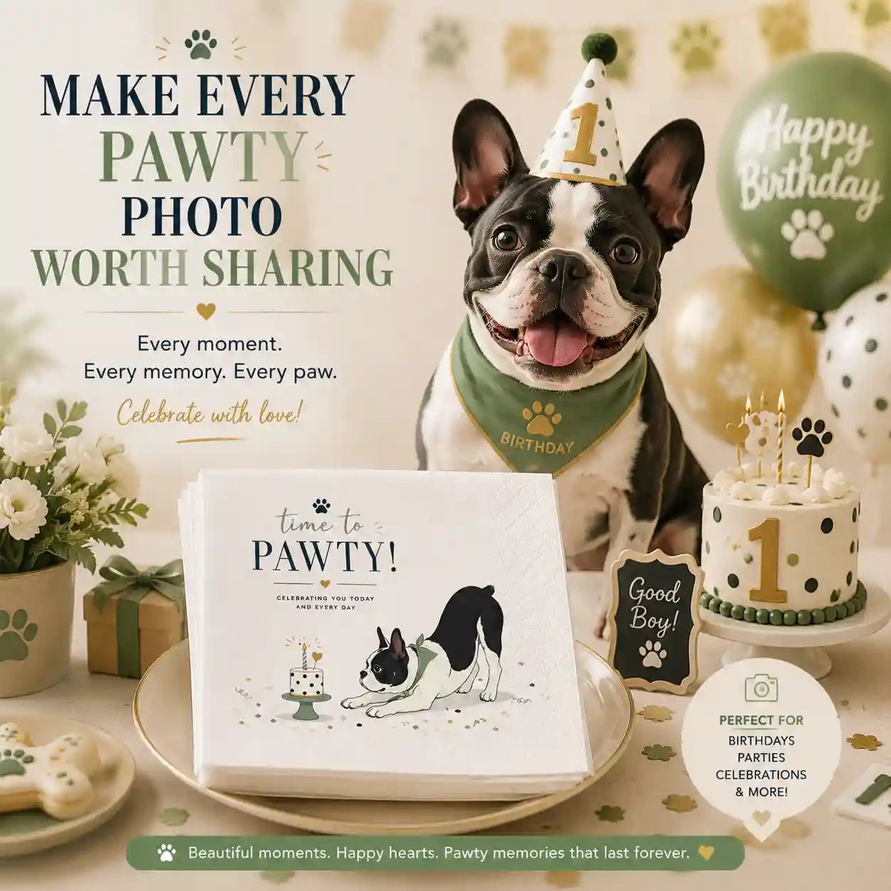 Custom pet napkin design process with free preview approval before production