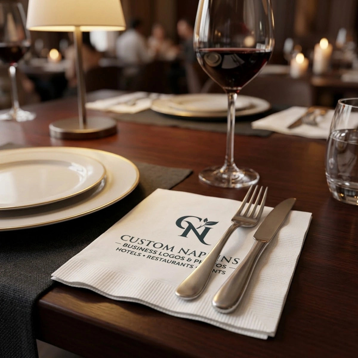 SKYTISUE Custom Personalized Napkins | Wedding & Event Logo Printed Eco Napkins