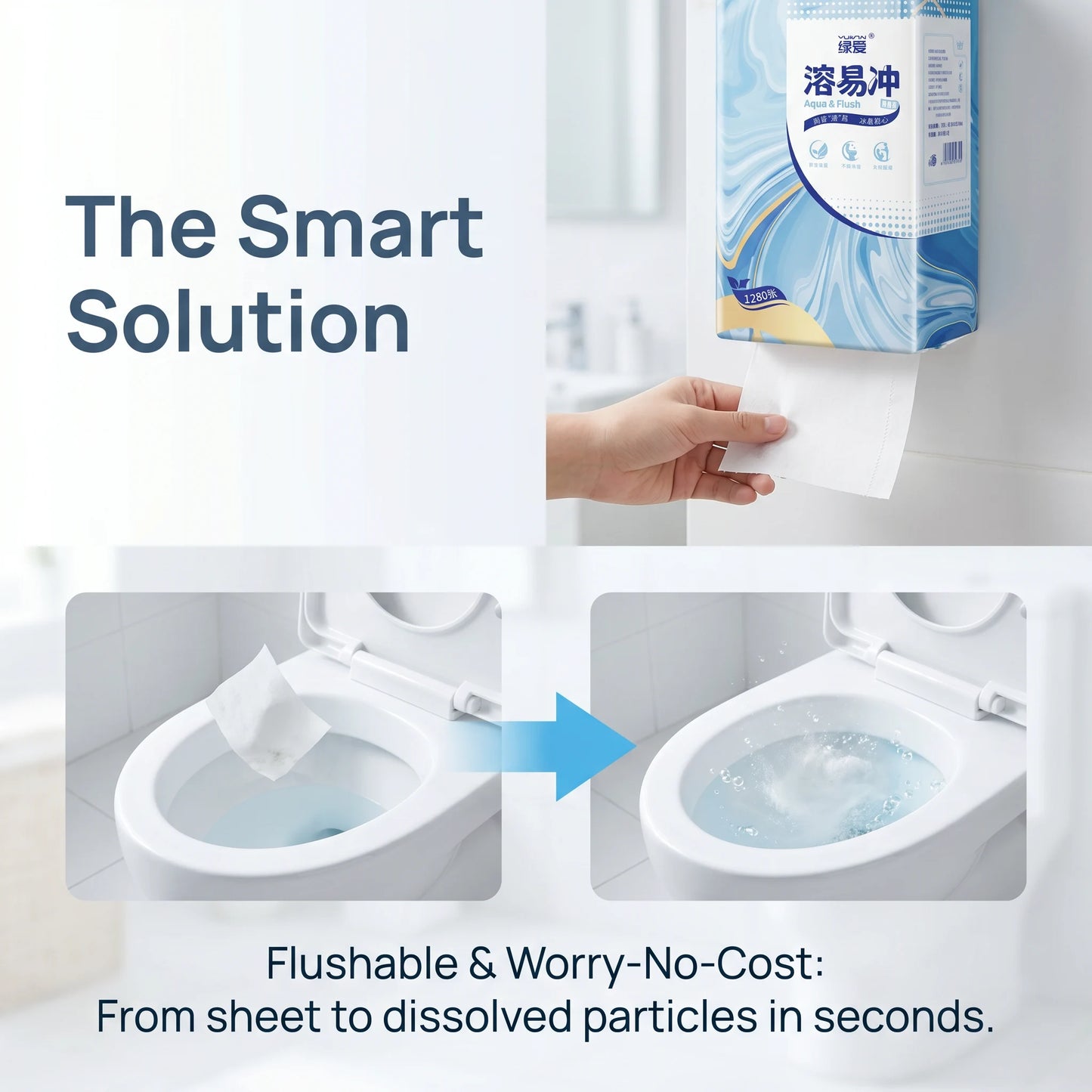 SKYTISUE Hanging Flushable Toilet Tissue – 4 Ply, Clog Resistant & Septic Safe