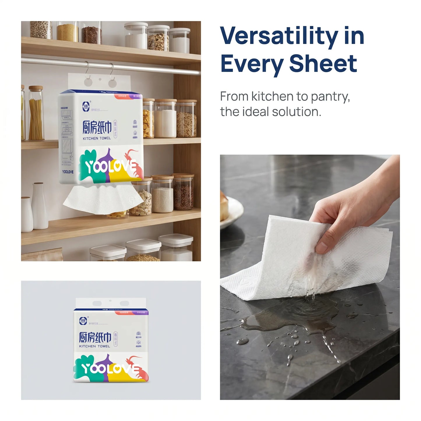 SKYTISUE Hanging Kitchen Paper Towels, Double Layer Pull Out Towels
